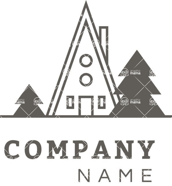 Business Logo Templates - vector graphics in a pack from GraphicMama - Simple Vector Camp Logo Design - Black and White